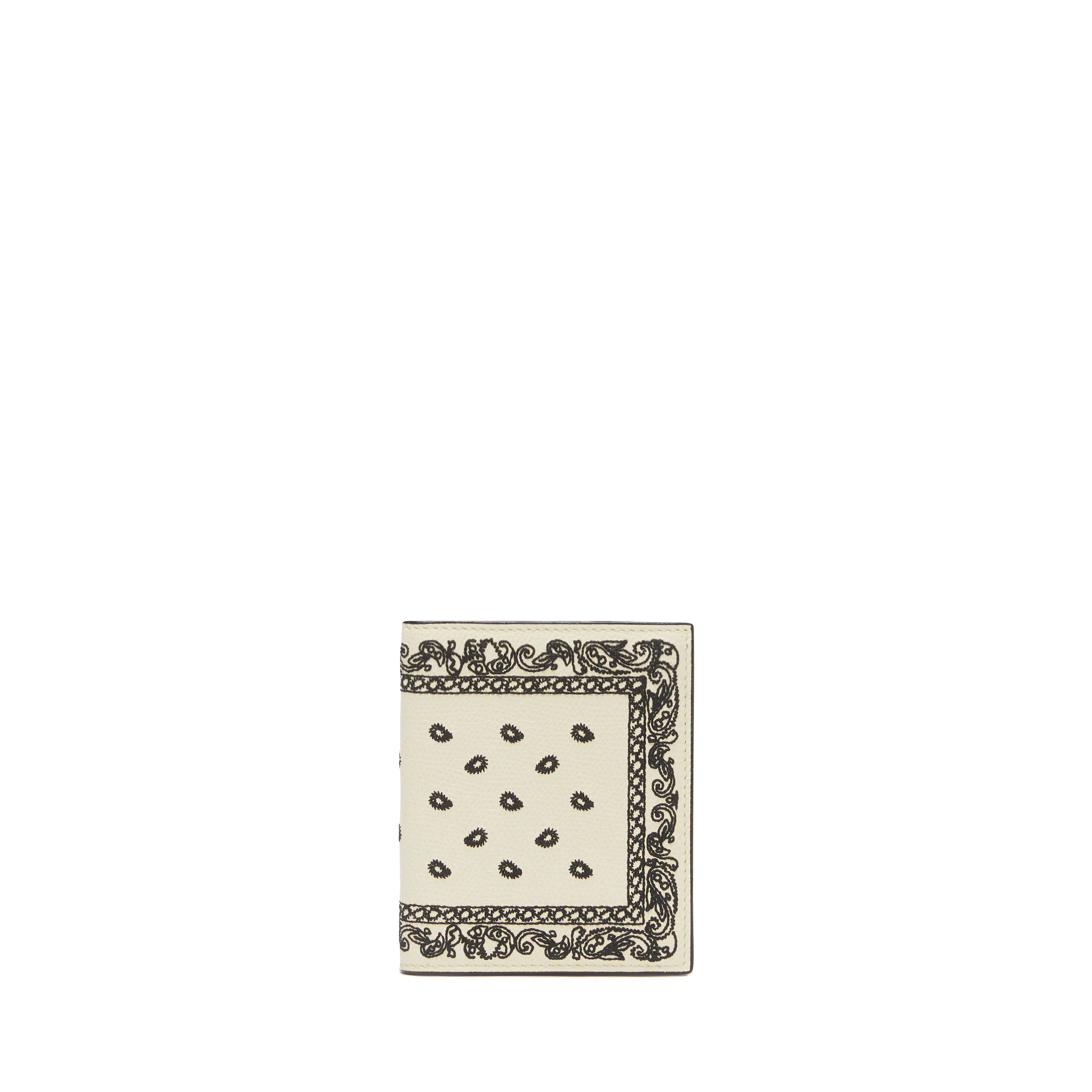 Valextra Compact Wallet 3CC Bandana with Coin Purse in Pergamena White and Black Valextra Compact Wallet 3CC Bandana with Coin Purse in Pergamena White and Black | Wallets & Purses | Luxury Shoes