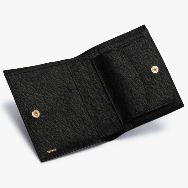 Valextra Compact Wallet 3CC with Coin Purse in Black | Wallets & Purses | Luxury Shoes 