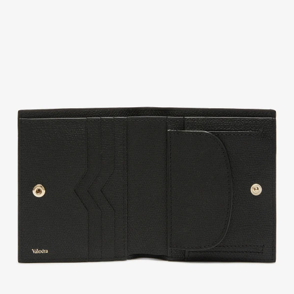 Valextra Compact Wallet 3CC with Coin Purse in Black | Wallets & Purses | Luxury Shoes 