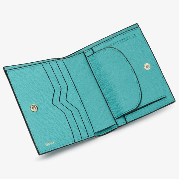 Valextra Compact Wallet 3CC with Coin Purse in Ocean Blue | Wallets & Purses | Luxury Shoes 