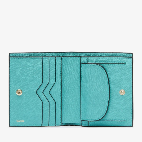 Valextra Compact Wallet 3CC with Coin Purse in Ocean Blue | Wallets & Purses | Luxury Shoes 