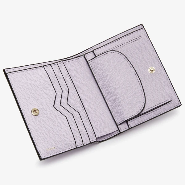 Valextra Compact Wallet 3CC with Coin Purse in Wisteria Pink | Wallets & Purses | Luxury Shoes 