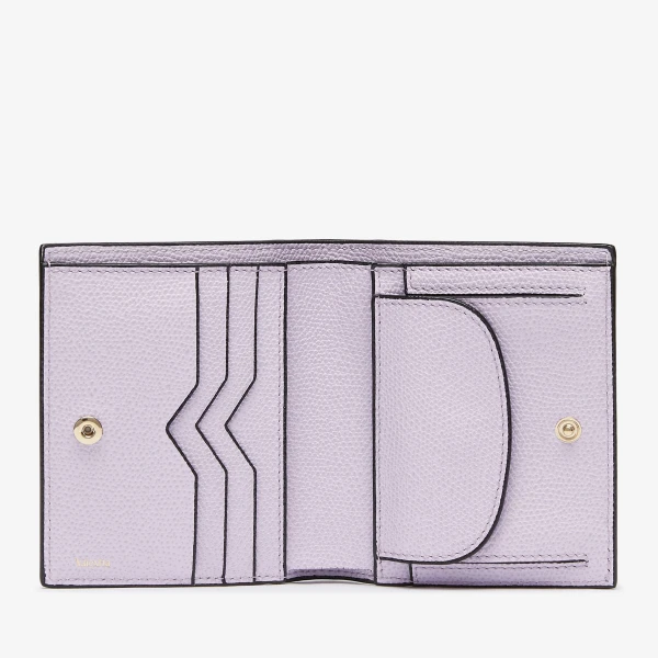 Valextra Compact Wallet 3CC with Coin Purse in Wisteria Pink | Wallets & Purses | Luxury Shoes 