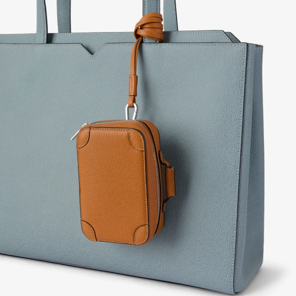 Valextra Costa Keychain in Havana Brown | Key Chain | Luxury Shoes 