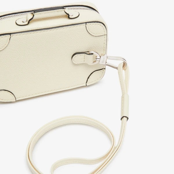 Valextra Costa Keychain in Pergamena White | Key Chain | Luxury Shoes 