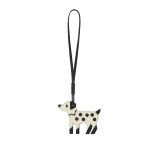 Valextra Dog Charm in Pergamena White and Black | Bag charms | Luxury Shoes 