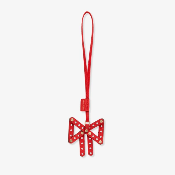 Valextra Engineering Beauty Bow Charm in Crimson Red | Bag charms | Luxury Shoes 