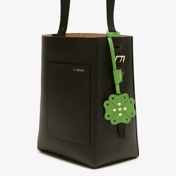 Valextra Engineering Beauty Four-Leaf Clover Charm in Grass Green | Bag charms | Luxury Shoes 