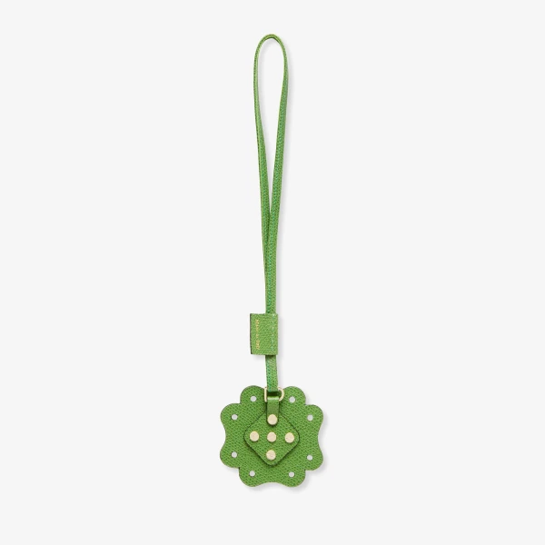 Valextra Engineering Beauty Four-Leaf Clover Charm in Grass Green | Bag charms | Luxury Shoes 