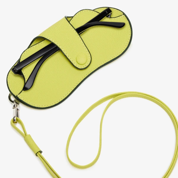 Valextra Glasses Case with Lanyard in Citrine Yellow | Cases | Luxury Shoes 