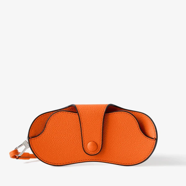 Valextra Glasses Case with Lanyard in Lobster Red | Cases | Luxury Shoes 