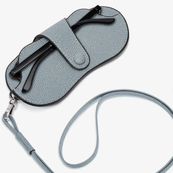 Valextra Glasses Case with Lanyard in Niagara Blue | Cases | Luxury Shoes 