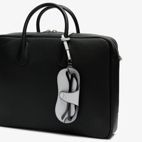 Valextra Glasses Case with Lanyard in Stone Grey | Cases | Luxury Shoes 
