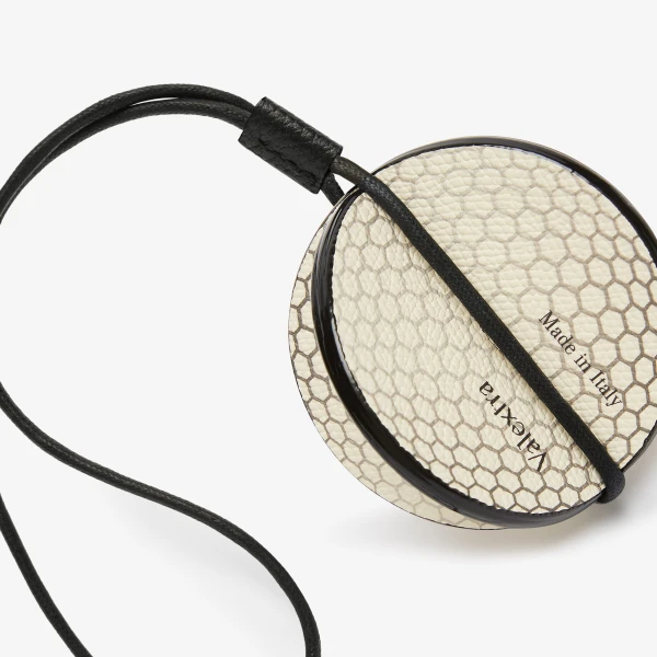 Valextra Golf Ball Charm in Pergamena White and Black | Bag charms | Luxury Shoes 