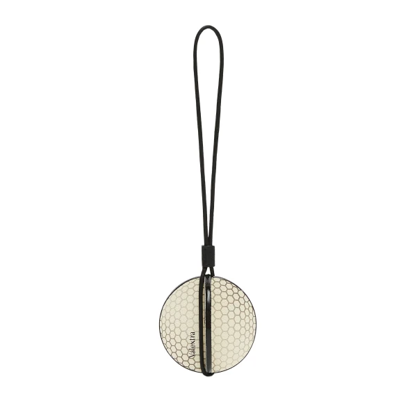 Golf Ball Charm in Pergamena White and Black