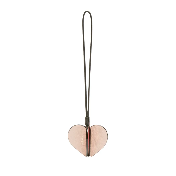 Valextra Heart Charm in Bonne Mine Pink, Crimson Red and Black | Bag charms | Luxury Shoes 