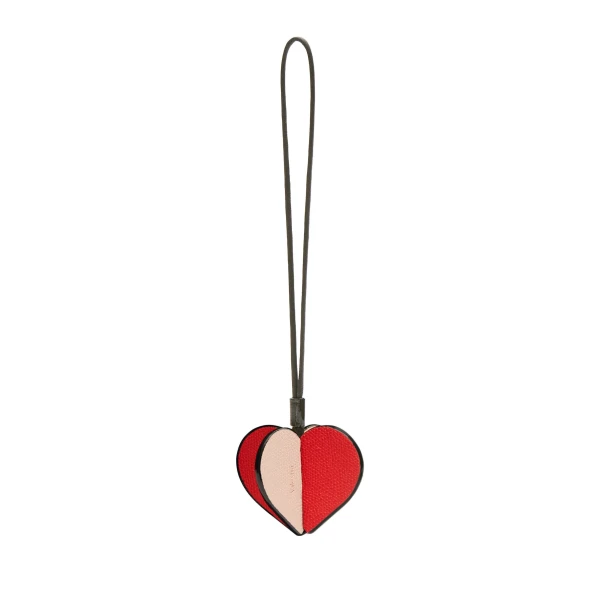 Valextra Heart Charm in Peony Pink, Love Red and Black | Bag charms | Luxury Shoes 
