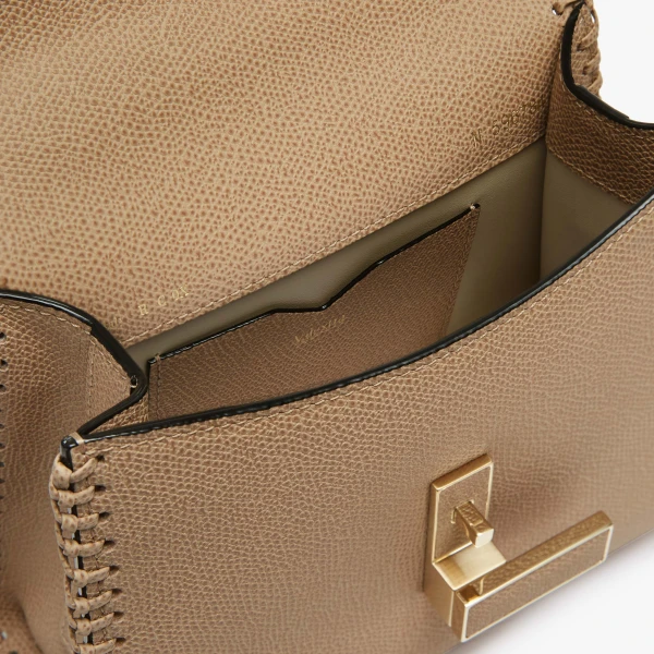 Valextra Iside Braided Crossbody Micro Bag in Cashmere Beige | Shoulder & Crossbody Bags | Luxury Shoes 
