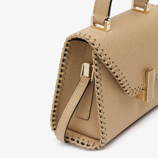 Valextra Iside Braided Crossbody Micro Bag in Cashmere Beige | Shoulder & Crossbody Bags | Luxury Shoes 