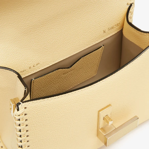 Valextra Iside Braided Crossbody Micro Bag in Cream Yellow | Shoulder & Crossbody Bags | Luxury Shoes 