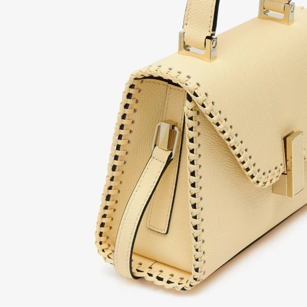 Valextra Iside Braided Crossbody Micro Bag in Cream Yellow | Shoulder & Crossbody Bags | Luxury Shoes 