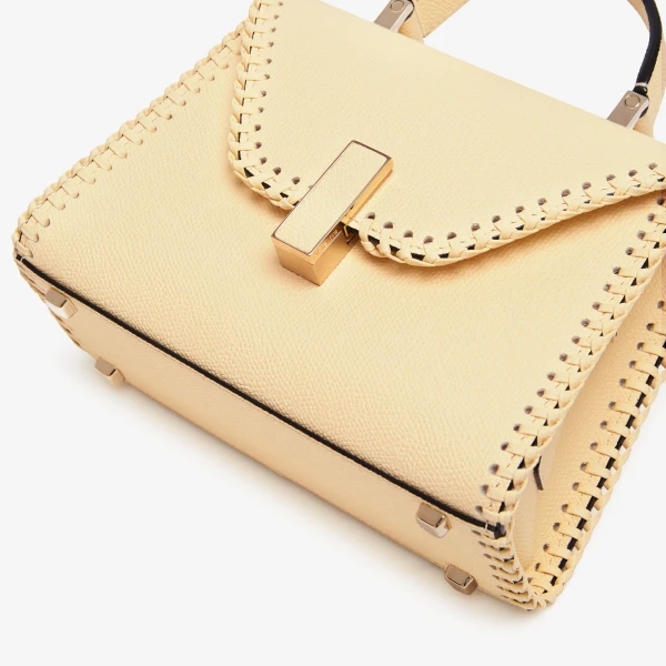 Valextra Iside Braided Crossbody Micro Bag in Cream Yellow | Shoulder & Crossbody Bags | Luxury Shoes 