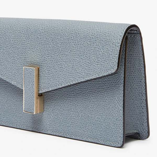 Valextra Iside Clutch with Chain Bag in Niagara Blue | Clutch Bags | Luxury Shoes 