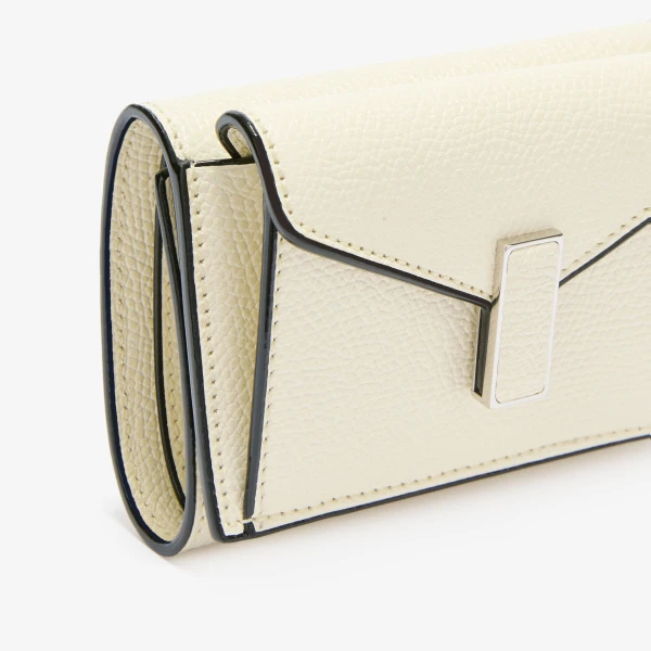 Valextra Iside Compact Wallet with Coin Holder in Pergamena White | Wallets & Purses | Luxury Shoes 
