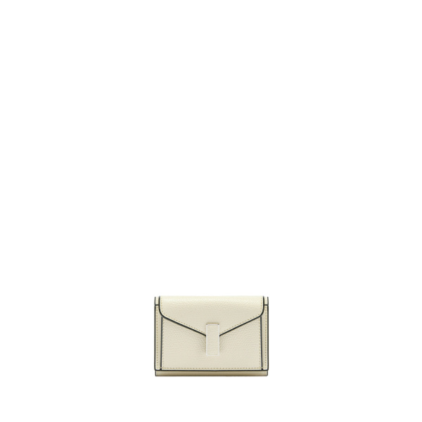 Valextra Iside Compact Wallet with Coin Holder in Pergamena White | Wallets & Purses | Luxury Shoes 