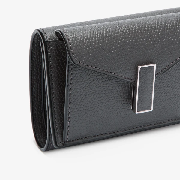 Valextra Iside Compact Wallet with Coin Holder in Smokey Grey | Wallets & Purses | Luxury Shoes 