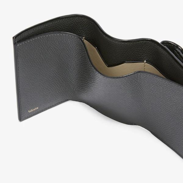 Valextra Iside Compact Wallet with Coin Holder in Smokey Grey | Wallets & Purses | Luxury Shoes 