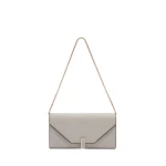 Valextra Iside Continental Purse with Chain in Ash Grey | Wallets & Purses | Luxury Shoes 