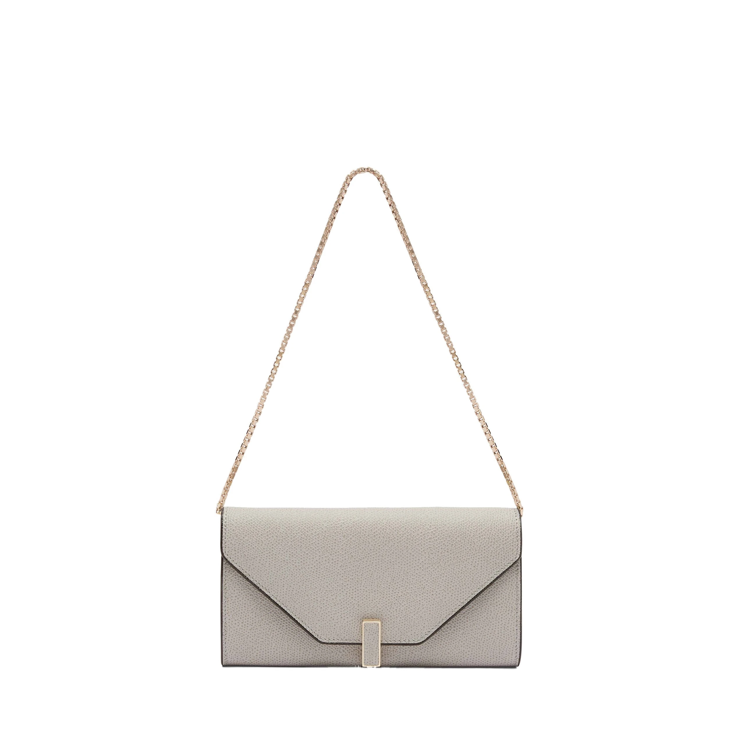 Valextra Iside Continental Purse with Chain in Ash Grey Valextra Iside Continental Purse with Chain in Ash Grey | Wallets & Purses | Luxury Shoes