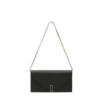 Valextra Iside Continental Purse with Chain in Black | Wallets & Purses | Luxury Shoes 