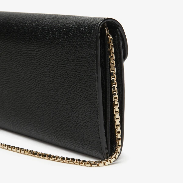 Valextra Iside Continental Purse with Chain in Black | Wallets & Purses | Luxury Shoes 