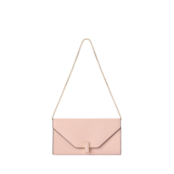 Valextra Iside Continental Purse with Chain in Bonne Mine Pink | Wallets & Purses | Luxury Shoes 