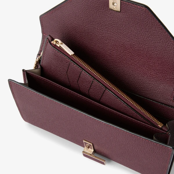 Valextra Iside Continental Purse with Chain in Claret Red | Wallets & Purses | Luxury Shoes 