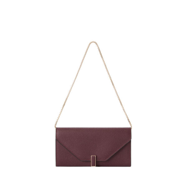 Valextra Iside Continental Purse with Chain in Claret Red | Wallets & Purses | Luxury Shoes 