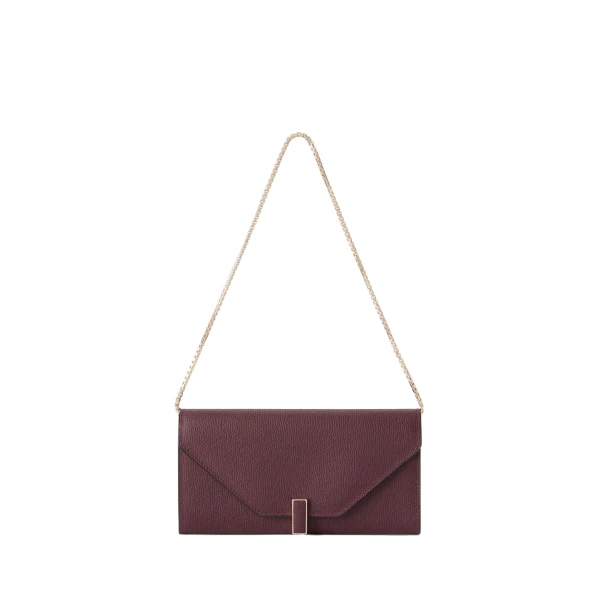 Valextra Iside Continental Purse with Chain in Claret Red | Wallets & Purses | Luxury Shoes 