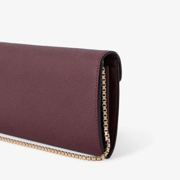 Valextra Iside Continental Purse with Chain in Claret Red | Wallets & Purses | Luxury Shoes 