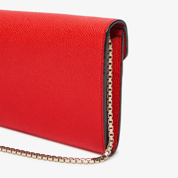 Valextra Iside Continental Purse with Chain in Crimson Red | Wallets & Purses | Luxury Shoes 