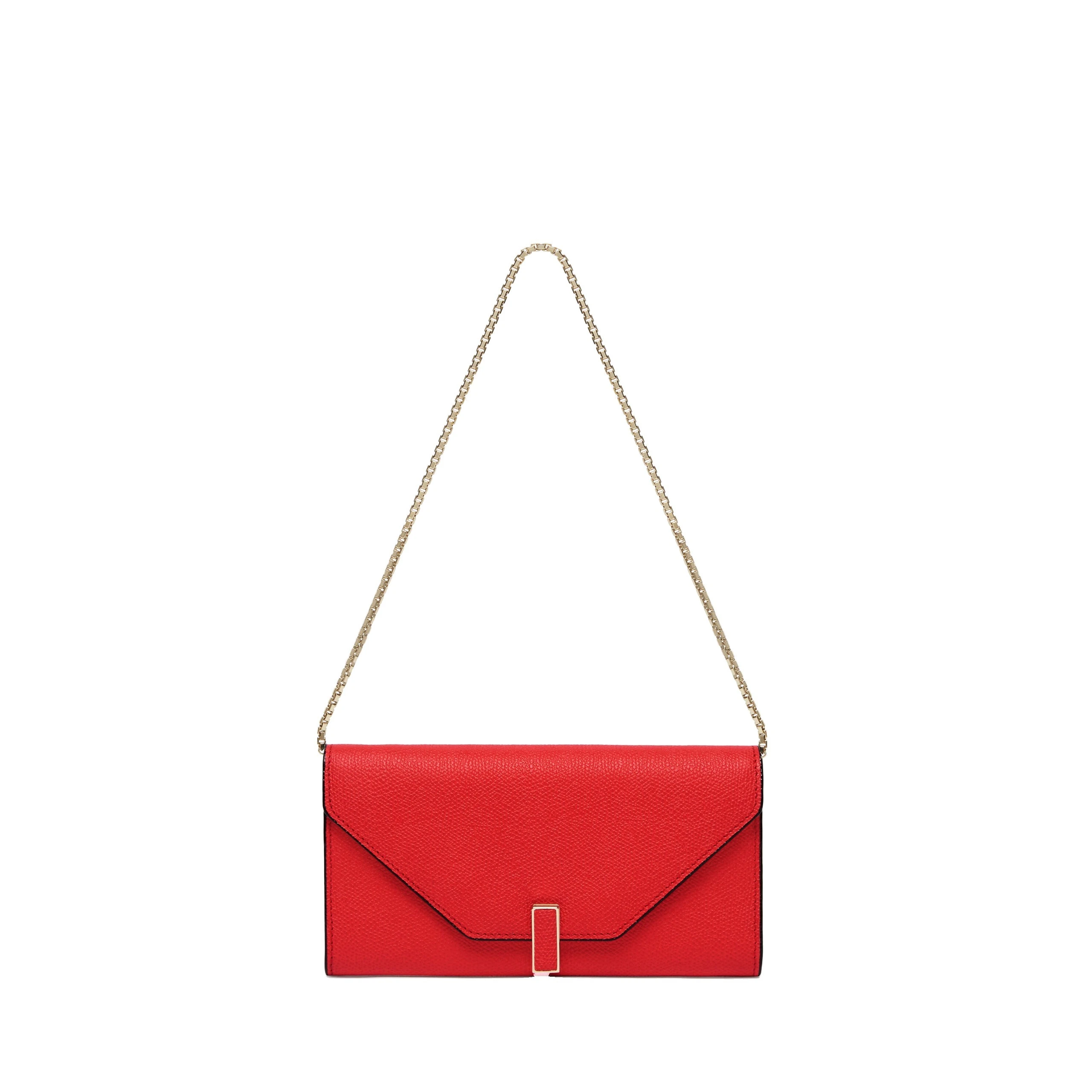 Valextra Iside Continental Purse with Chain in Crimson Red Valextra Iside Continental Purse with Chain in Crimson Red | Wallets & Purses | Luxury Shoes