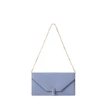 Valextra Iside Continental Purse with Chain in Hydrangea Blue | Wallets & Purses | Luxury Shoes 