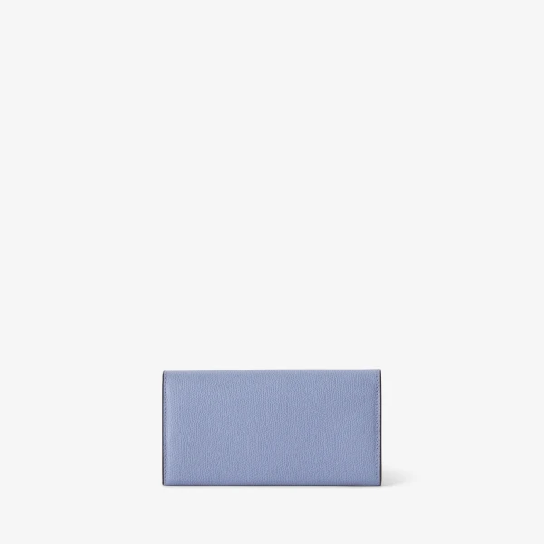 Valextra Iside Continental Purse with Chain in Hydrangea Blue | Wallets & Purses | Luxury Shoes 