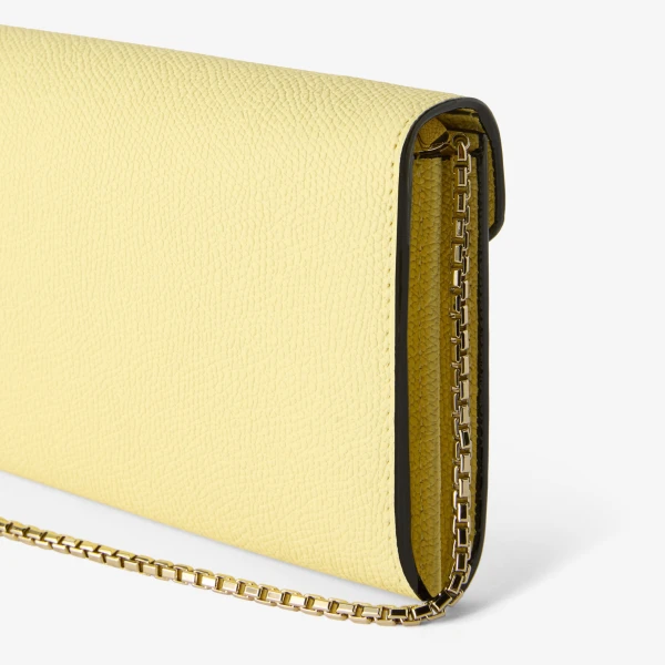 Valextra Iside Continental Purse with Chain in Mimosa Yellow | Wallets & Purses | Luxury Shoes 