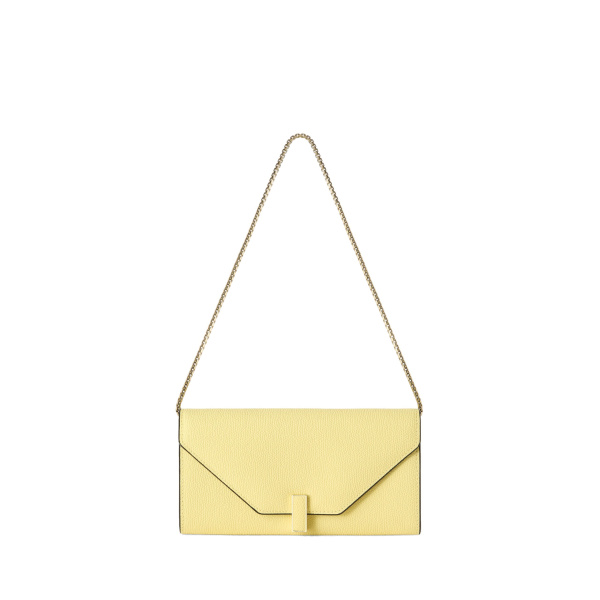 Valextra Iside Continental Purse with Chain in Mimosa Yellow | Wallets & Purses | Luxury Shoes 