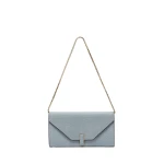Valextra Iside Continental Purse with Chain in Niagara Blue | Wallets & Purses | Luxury Shoes 