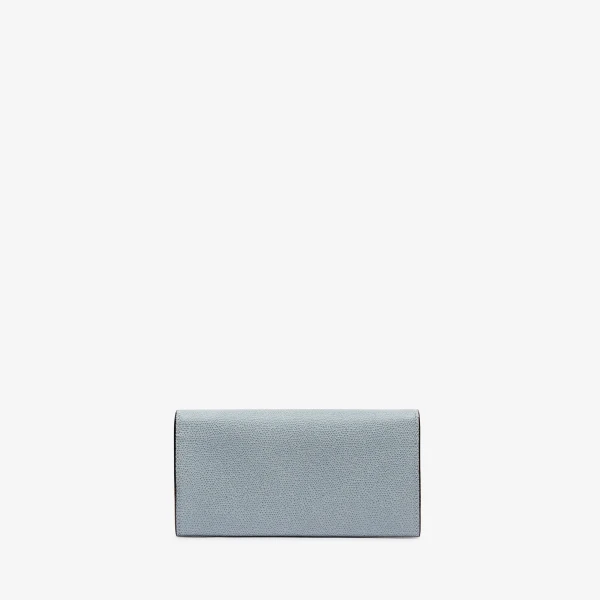 Valextra Iside Continental Purse with Chain in Niagara Blue | Wallets & Purses | Luxury Shoes 
