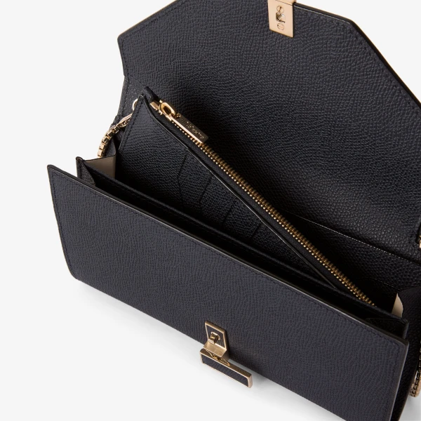 Valextra Iside Continental Purse with Chain in Night Blue | Wallets & Purses | Luxury Shoes 