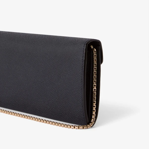 Valextra Iside Continental Purse with Chain in Night Blue | Wallets & Purses | Luxury Shoes 
